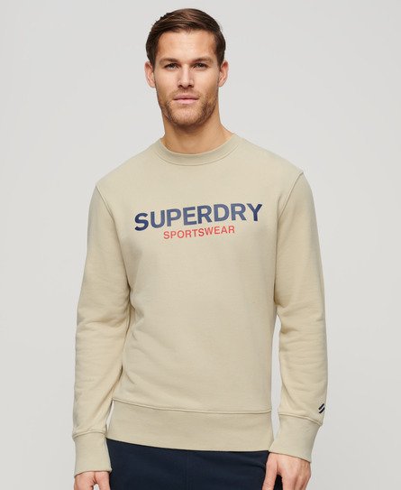Superdry Men’s Sportswear Logo Loose Crew Sweatshirt Beige / Pelican Beige - Size: S