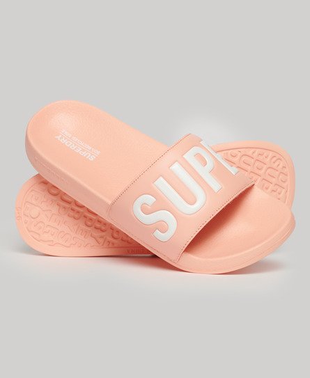 Superdry Women’s Vegan Core Pool Sliders Pink / Pink Pesca - Size: 7-8