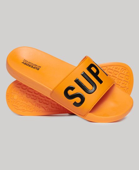 Superdry Men’s Vegan Core Pool Sliders Orange / Bright Marigold/black - Size: 10-11
