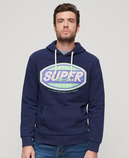 Superdry Men’s Gasoline Workwear Graphic Hoodie Navy / Rich Navy - Size: XL