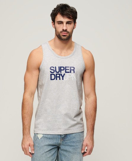 Superdry Men’s Sportswear Relaxed Vest Top Grey / Cadet Grey Marl - Size: M