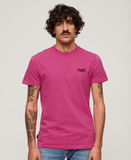 Superdry Men’s Organic Cotton Essential Logo T-Shirt Pink / Echo Pink - Size: Xxxl