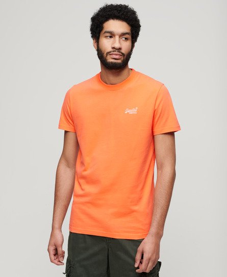 Superdry Men’s Organic Cotton Essential Logo T-Shirt Orange / Sunburst Coral - Size: M