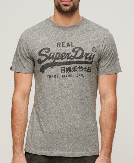 Camiseta Para Hombre Vintage Corp Logo Marl Tee Superdry 51136, CAMISETAS