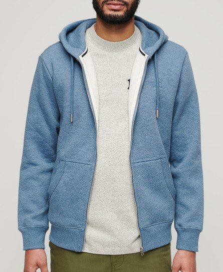Men's Essential Half Zip Sweatshirt in Bluestone Blue Marl