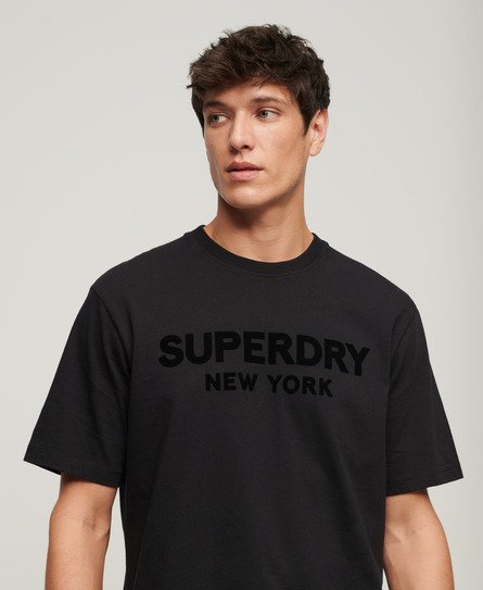 Superdry Men’s Luxury Sport Loose Fit T-Shirt Black / Black/black - Size: XL