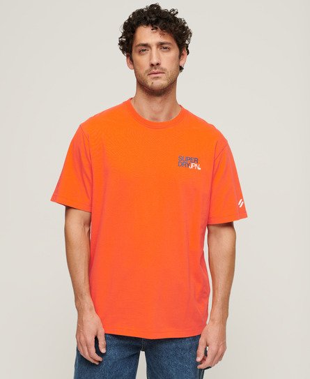 Superdry Herren Locker Geschnittenes Sportswear T-Shirt mit Logo Orange