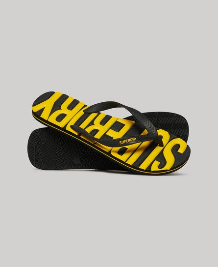 Superdry Men’s Vintage Vegan Flip Flops Black - Size: 12-13