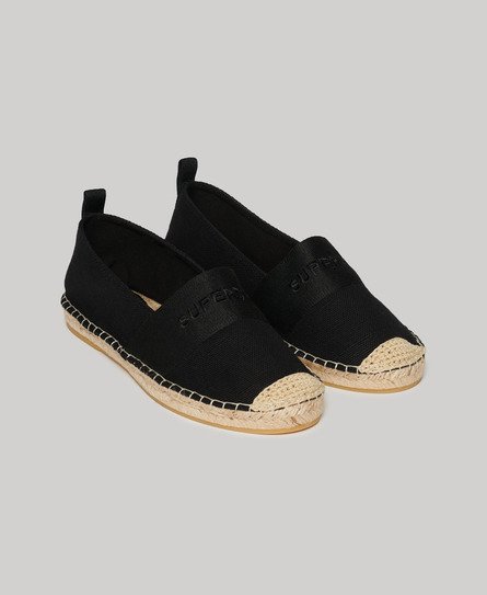 Superdry Women’s Canvas Espadrille Shoes Black - Size: 5