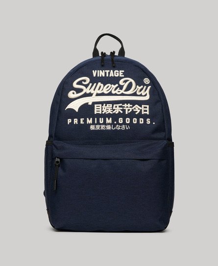 Superdry Ladies Classic Embroidered Heritage Montana Backpack, Navy Blue