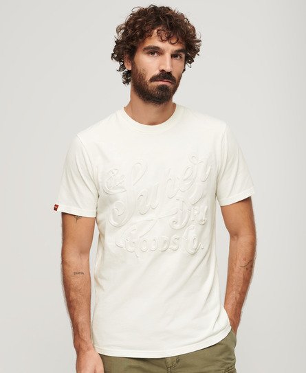 Superdry Men’s Embossed Archive Graphic T-Shirt White / Winter White - Size: Xxxl