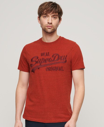 Superdry Men’s Embroidered Vintage Logo T-Shirt Orange / Arizona Orange Grit - Size: M