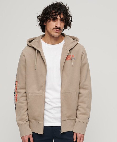 Sportswear hoodie met rits, logo en losse pasvorm