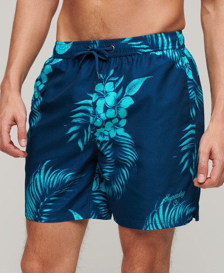 Superdry Men’s Recycled Hawaiian Print 17-inch Swim Shorts Navy / Palm Print Navy - Size: XL