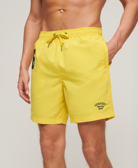 Superdry Men’s Recycled Polo 17-inch Swim Shorts Yellow / Nautical Yellow - Size: S