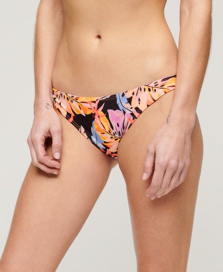 Superdry Women’s Printed Classic Bikini Briefs Black / Orange Tropic - Size: 12