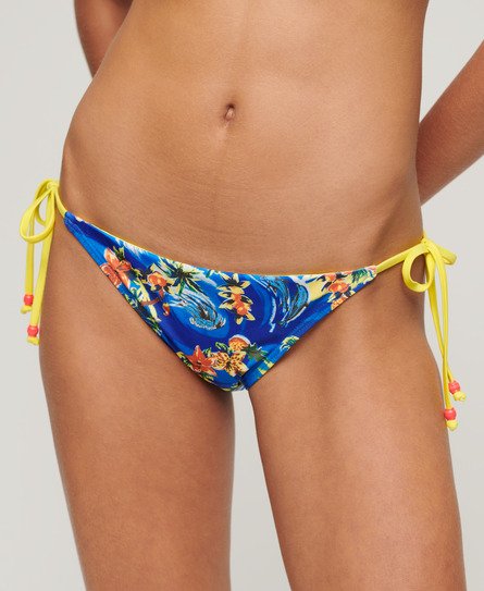 Superdry Women’s Tie Side Cheeky Bikini Briefs Blue / Blue Dolphin Ocean - Size: 12