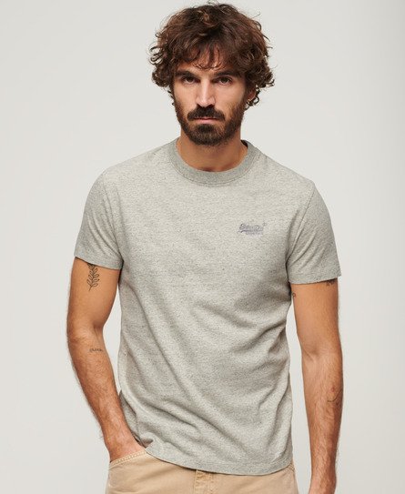 Superdry Men’s Organic Cotton Essential Logo T-Shirt Dark Grey / Grey Fleck Marl - Size: M