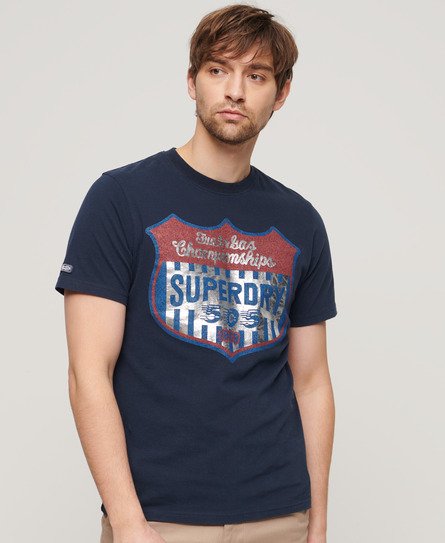 Superdry Herren Gasoline Workwear T-Shirt Marineblau