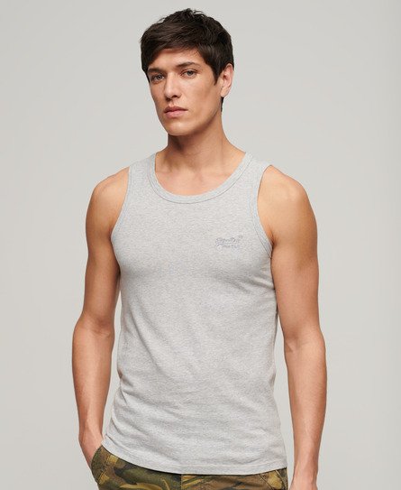 Superdry Men’s Essential Logo Vest Top Grey / Grey Marl - Size: M