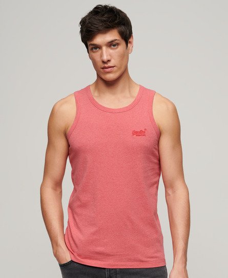 Superdry Men’s Essential Logo Vest Top Pink / Punch Pink Marl - Size: L