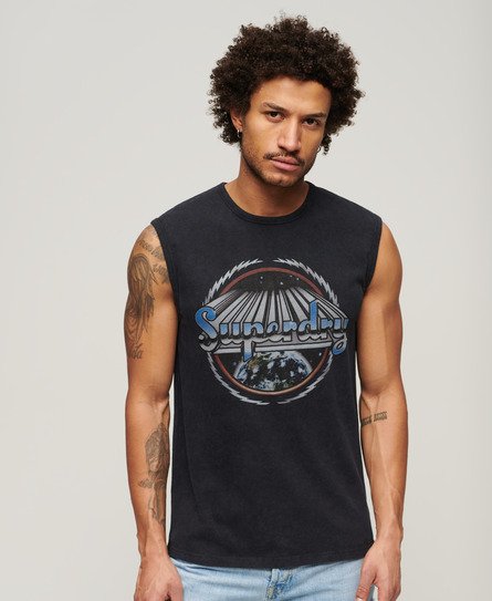 Camiseta sin mangas gráfica con motivo de banda de rock