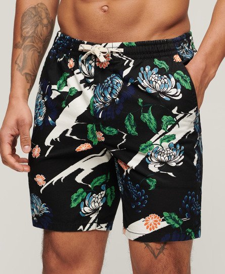 Superdry Men’s Bermuda Shorts Black / Aya Black Floral - Size: M