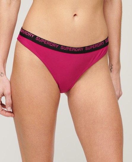Superdry Women’s Elastic Cheeky Bikini Briefs Pink / Logan Pink - Size: 14