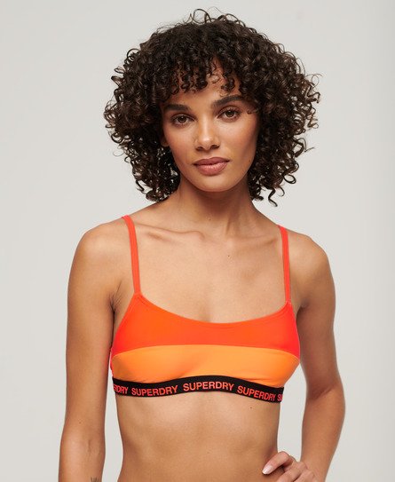 Superdry Women’s Elastic Bralette Bikini Top Orange / Neon Sun Orange - Size: 10