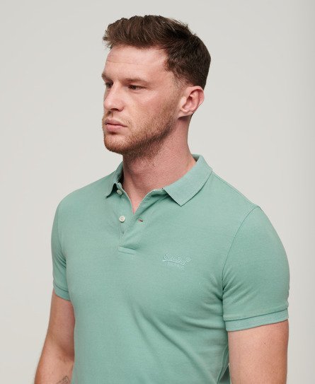 Superdry Homme Polo Destroyed Bleu Clair
