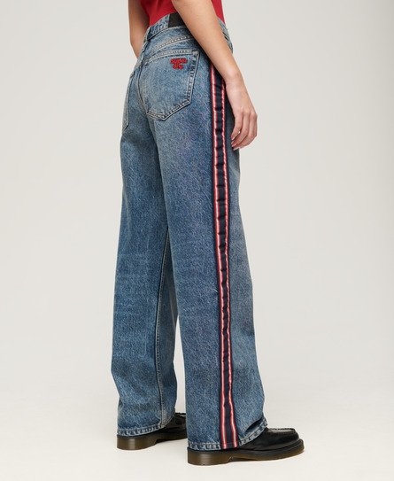 Jeans mit weitem Bein und mittlerer Leibhöhe