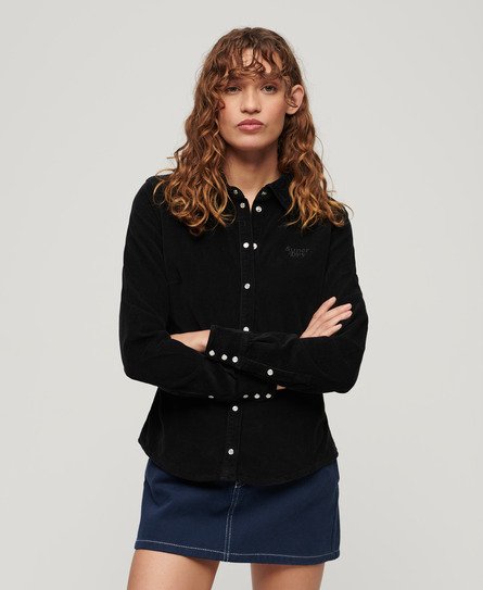 Superdry Women’s Cord Western Shirt Black / Washed Black - Size: 12