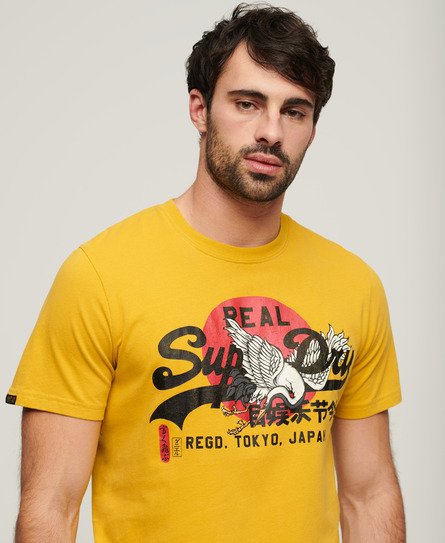 Superdry Herren T-Shirt mit Tokyo-Grafik Gelb