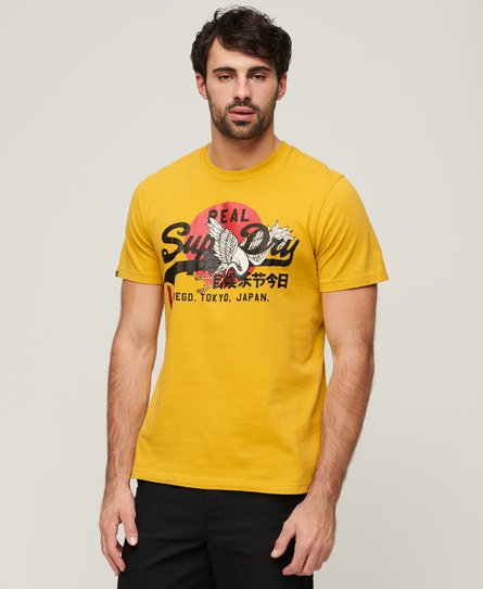 Superdry Men’s Tokyo Graphic T Shirt Yellow / Oil Yellow - Size: M