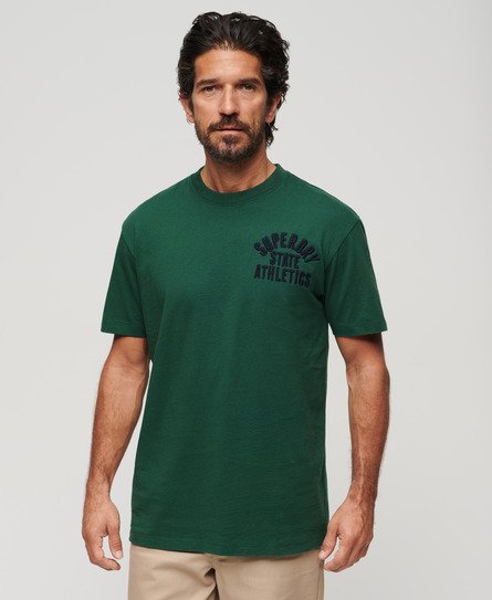 Superdry Men’s Embroidered Superstate Athletic Logo T-Shirt Green / Pine Green - Size: M