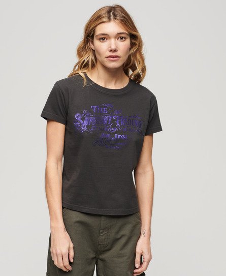 Figurbetontes Workwear T-Shirt mit Folien-Print