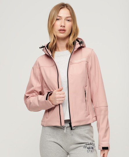 Superdry Women’s Hooded Soft Shell Trekker Jacket Pink / Vintage Blush Pink - Size: 14