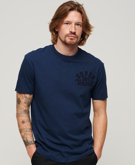 Superdry Men’s Embroidered Superstate Athletic Logo T-Shirt Blue / Pilot Mid Blue - Size: Xxxl