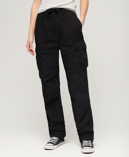 Superdry Women’s Low Rise Parachute Cargo Pants Black - Size: 34/30