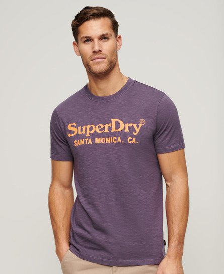 Superdry Men's Venue Classic Logo T-Shirt Purple / Soot Purple Slub