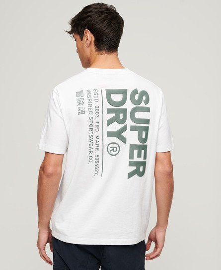 Superdry Men's Locker Geschnittenes Utility Sport T-Shirt mit Logo Weiß