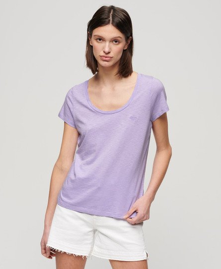 Superdry Women’s Studios Scoop Neck T-Shirt Purple / Light Lavender Purple - Size: 12