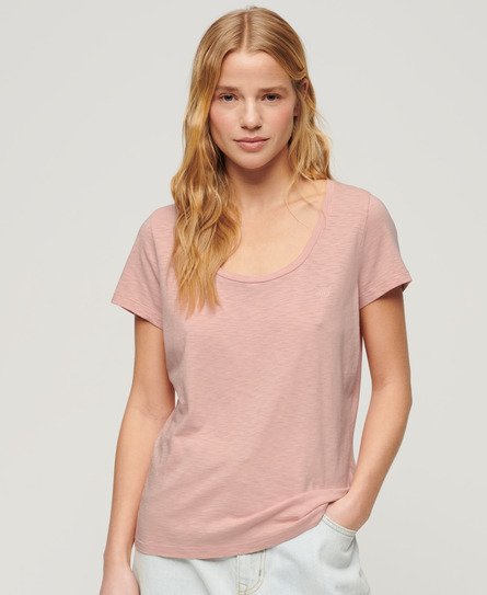 Superdry Women’s Studios Scoop Neck T-Shirt Pink / Grey Pink - Size: 8