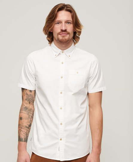 Superdry Men’s Merchant Store - Short Sleeve Shirt White / Optic - Size: Xxl
