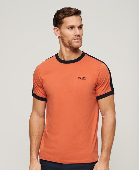 Superdry Men's Essential Logo Retro T-Shirt Orange / Mango Orange/Eclipse Navy