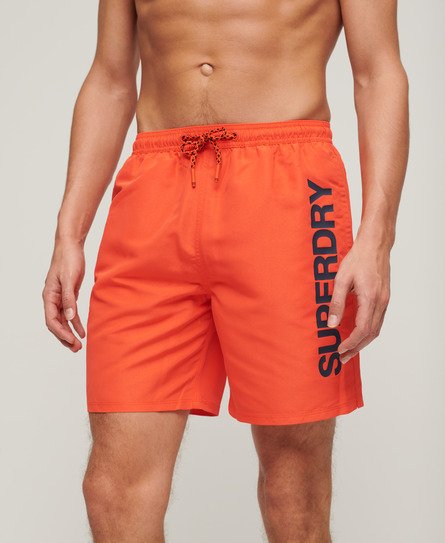 Superdry Men’s Sport Graphic 17-inch Recycled Swim Shorts Red / Cherry Tomato Red - Size: XL