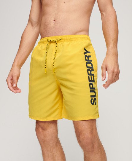 Superdry Men’s Sport Graphic 17-inch Recycled Swim Shorts Yellow / Cyber Yellow - Size: M