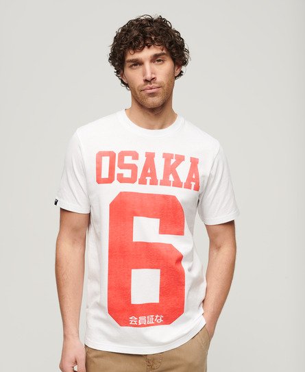 Superdry Herren Osaka T-Shirt mit Grafik Weiß/Orange