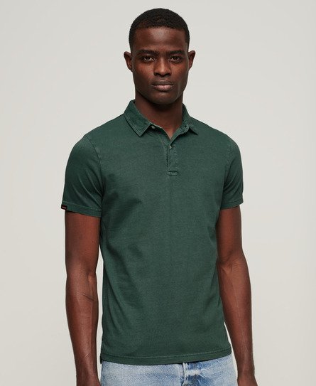 Superdry Men’s Jersey Polo Shirt Green / Academy Dark Green - Size: Xxxl