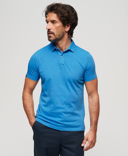 Superdry Men’s Jersey Polo Shirt Blue / Brilliant Blue - Size: Xxl